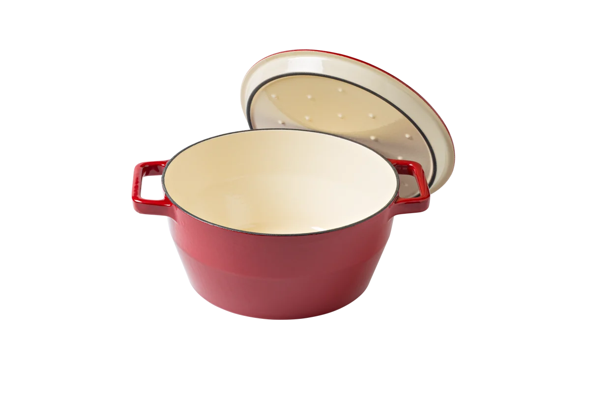 Pyrex SlowCook Red Round Cast Iron Casserole Dish 24cm - Currently on Order - Orders will be delivered from the 15/10/2026.