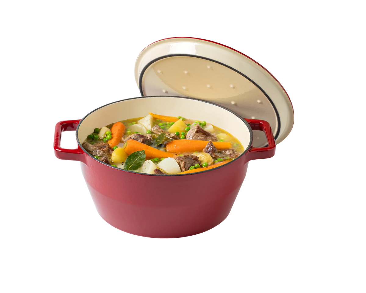 Pyrex SlowCook Red Round Cast Iron Casserole Dish 24cm - Currently on Order - Orders will be delivered from the 15/10/2026.
