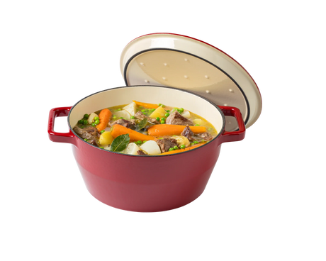 Pyrex SlowCook Red Round Cast Iron Casserole Dish 24cm - Currently on Order - Orders will be delivered from the 15/10/2026.