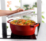 Pyrex SlowCook Red Oval cast iron casserole dish 33cm - Currently on Order - Orders will be delivered from the 15/10/2026.