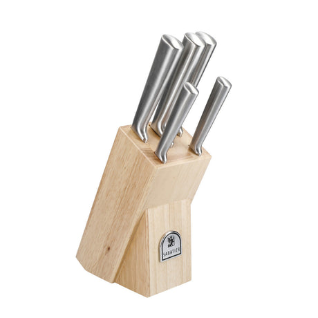 Sabatier Classic 5 Piece Knife Block Set Classic Wood Block - Home Deco London