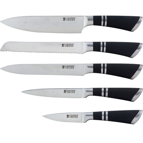 Sabatier Maison Ashwood 5-Piece Kitchen Knife Block Set - Home Deco London