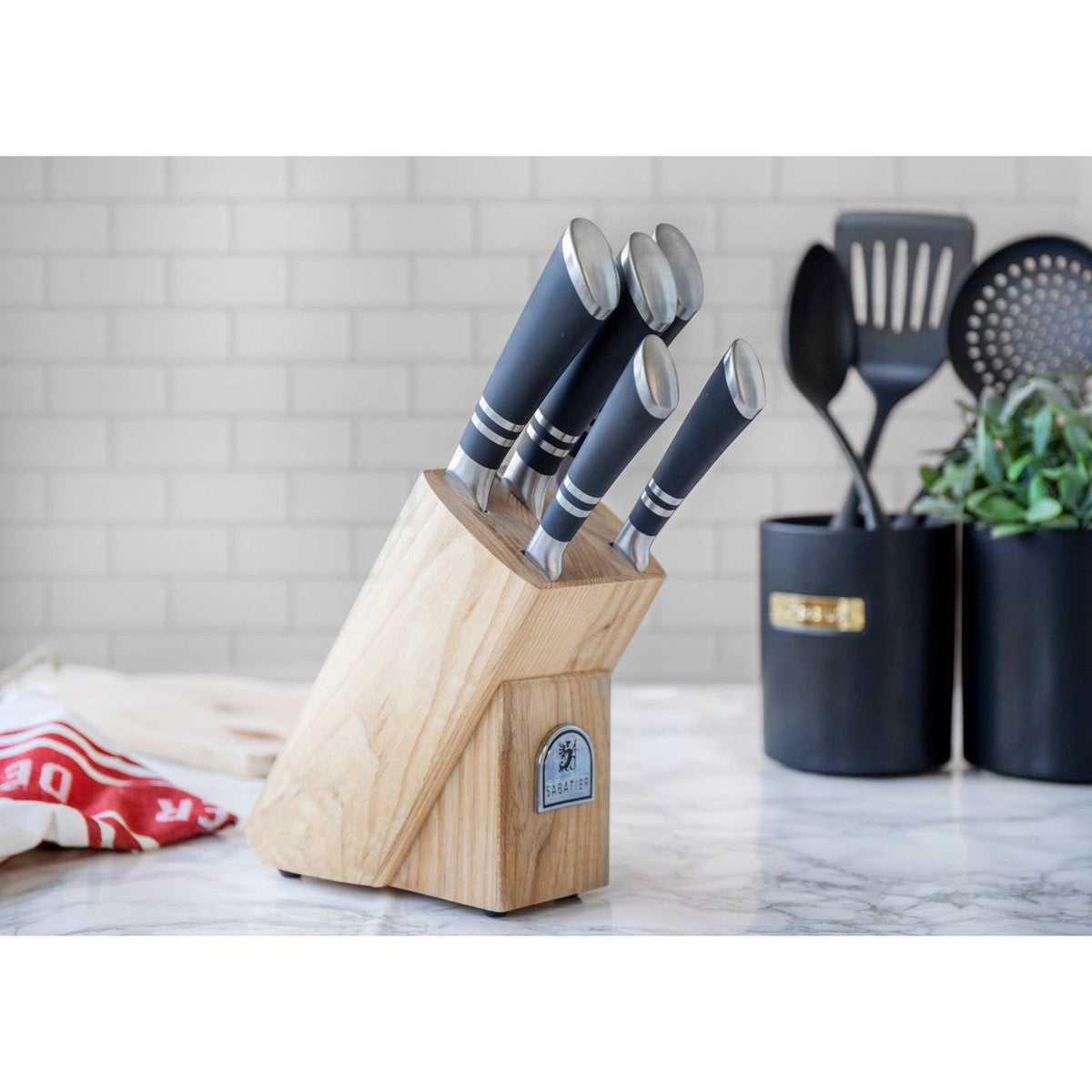 Sabatier Maison Ashwood 5-Piece Kitchen Knife Block Set - Home Deco London