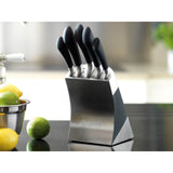 Sabatier Maison 5-Piece Kitchen Knife Block Set with Stainless Steel Block - Home Deco London