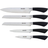 Sabatier Maison 5-Piece Kitchen Knife Block Set with Stainless Steel Block - Home Deco London