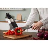Sabatier Maison 5-Piece Kitchen Knife Block Set with Stainless Steel Block - Home Deco London