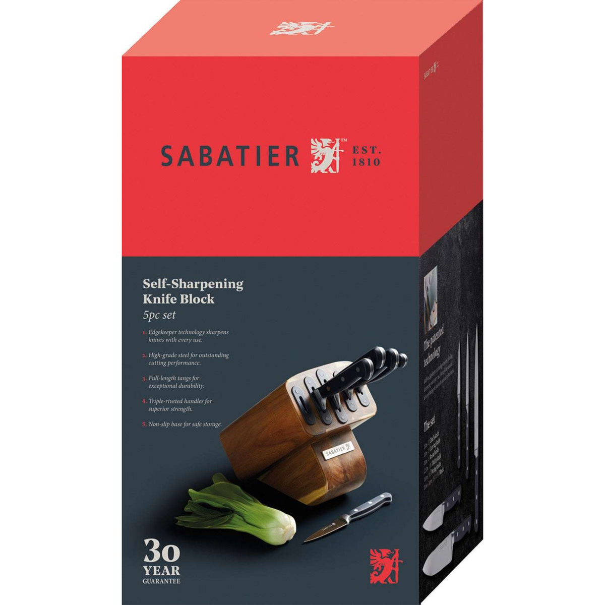 Sabatier Classic Edgekeeper 5 Piece Knife Block Set - Home Deco London