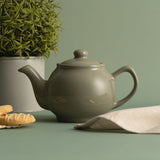 Sage Green Teapot 2 Cup Stoneware with Non-Drip Spout & Comfortable Handle - Home Deco London