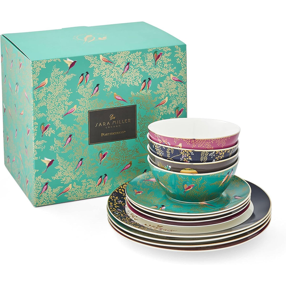 Sara Miller London Chelsea Collection 12 Piece Porcelain Tableware Set - Home Deco London