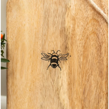 Bees Wooden Paddle Serving Board with Handle - Home Deco London