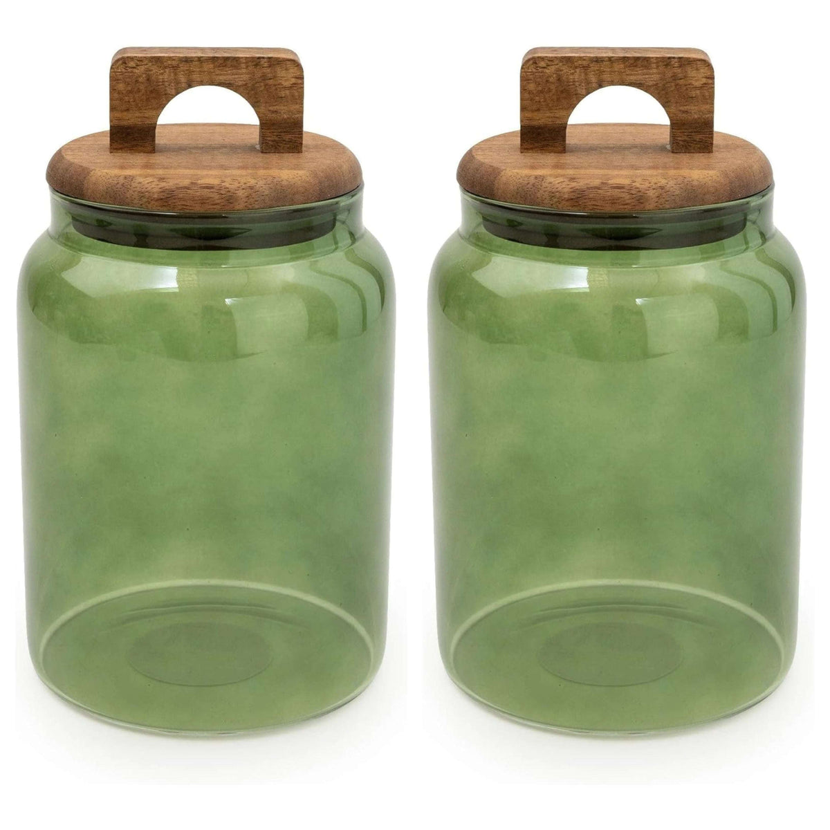 Olives Apothecary Kitchen Storage Set of 2 Glass Green - Home Deco London