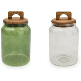 Olives Apothecary Kitchen Storage Set of 2 Glass Green & Smoked Glass - Home Deco London