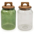 Olives Apothecary Kitchen Storage Set of 2 Glass Green & Smoked Glass - Home Deco London
