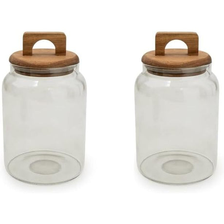 Olives Apothecary Kitchen Storage Set of 2 Smoked Glass - Home Deco London
