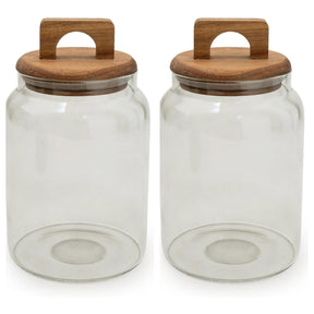 Olives Apothecary Kitchen Storage Set of 2 Smoked Glass - Home Deco London