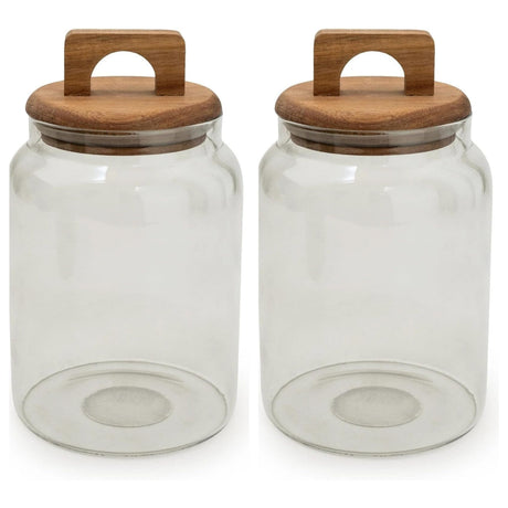 Olives Apothecary Kitchen Storage Set of 2 Smoked Glass - Home Deco London