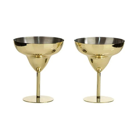 Set of Two Art Deco Gold Margarita Glasses - Home Deco London