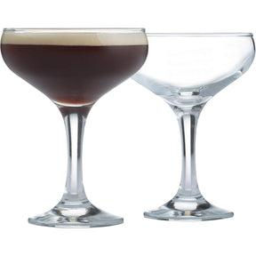 Ravenhead Entertain Set 2 Cocktail Saucer Glasses 20cl featuring elegant coupe cocktail glasses with a slender stem.