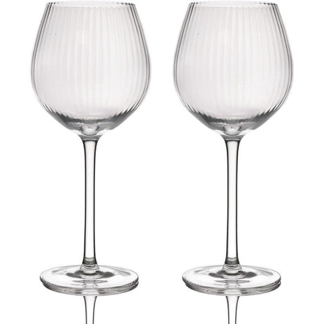 Barcraft Set of 2 Ribbed Gin Glasses Handmade 550ml - Home Deco London