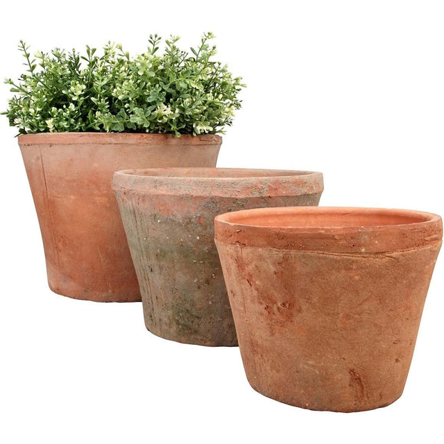 Esschert Design Large Aged Terracotta Pots Set of 3 Aged - Home Deco London