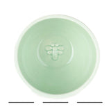 Detailed view of Home Deco London Ceramic Nibble Bowls, featuring embossed patterns in cream and mint green, ideal for entertaining.