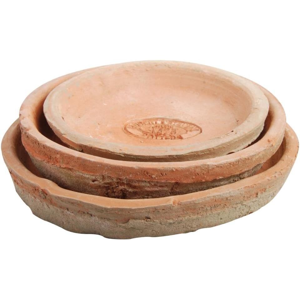 Esschert Design Aged Terracotta Round Saucers Set of 3 - Home Deco London