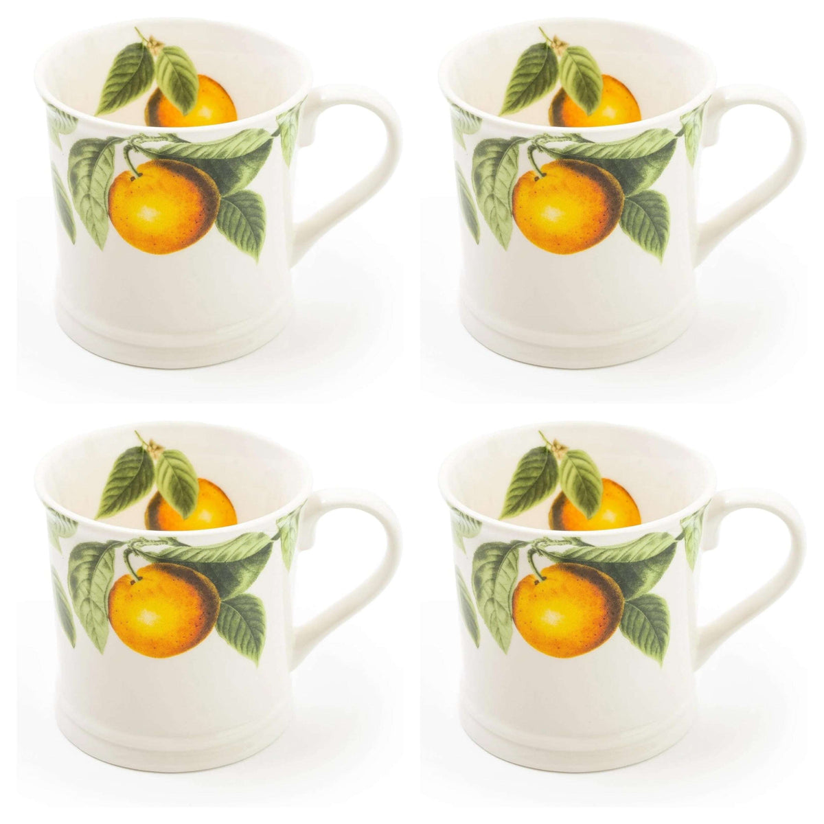 Orange Blossom Set of 4 Ceramic Tankard Mugs 430ml - Home Deco London