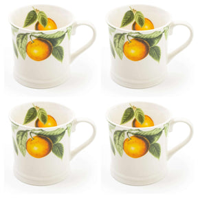 Orange Blossom Set of 4 Ceramic Tankard Mugs 430ml - Home Deco London