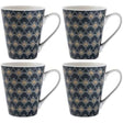 Oriental Heron Design Ceramic China Set of 4 Mugs - Home Deco London