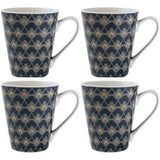 Oriental Heron Design Ceramic China Set of 4 Mugs - Home Deco London