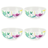 Portmeirion Water Garden Cereal Bowl Set of 4 Porcelain Bowls featuring a vibrant floral design, perfect for everyday dining. Ideal as water garden cereal bowls.