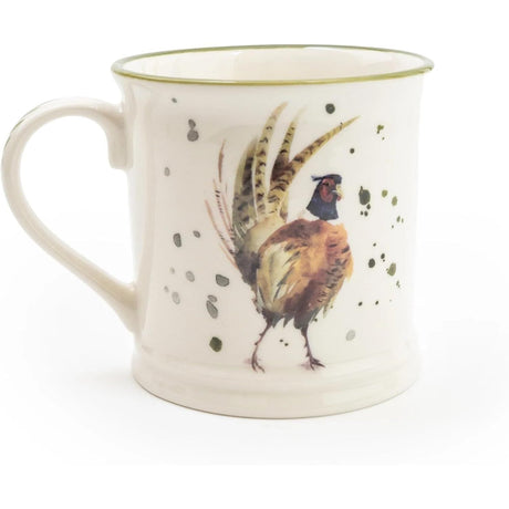 Country Kitchen Pheasant Ceramic Tankard Mug Set of 4 - Home Deco London