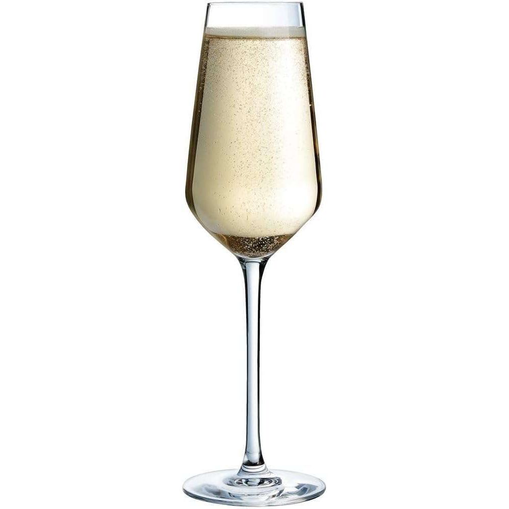 Distinction Cristal D'arques Champagne Flutes Set of 6, 23cl Krysta Crystal Glasses - Home Deco London
