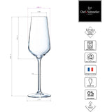 Distinction Cristal D'arques Champagne Flutes Set of 6, 23cl Krysta Crystal Glasses - Home Deco London