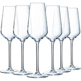 Distinction Cristal D'arques Champagne Flutes Set of 6, 23cl Krysta Crystal Glasses - Home Deco London