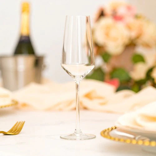 Distinction Cristal D'arques Champagne Flutes Set of 6, 23cl Krysta Crystal Glasses - Home Deco London