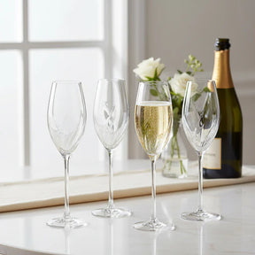 Cristal d'Arques 24cl Swirly Champagne Flute Set of 4 - Home Deco London