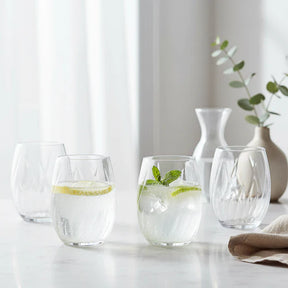 Cristal D'Arques Set of 4 Swirly 36Cl Glass Tumblers - Home Deco London
