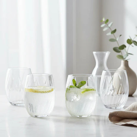 Cristal D'Arques Set of 4 Swirly 36Cl Glass Tumblers - Home Deco London