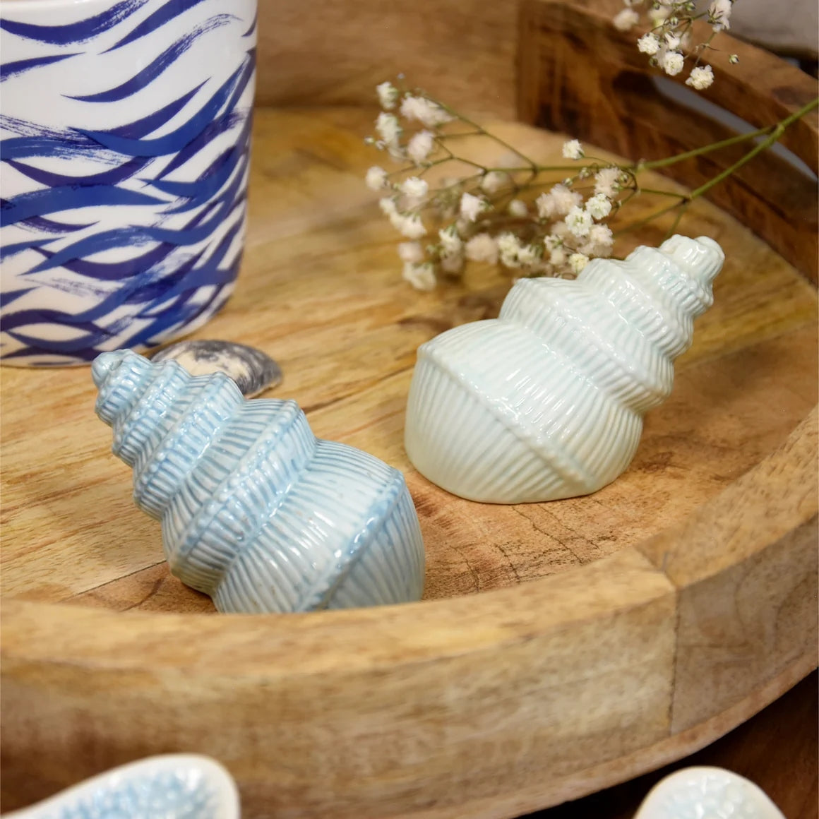 Reactive Glaze Shell Salt & Pepper Pots