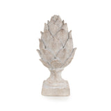 Large Resin Artichoke Ornament Washed White - Home Deco London