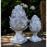 Large Resin Artichoke Ornament Washed White - Home Deco London