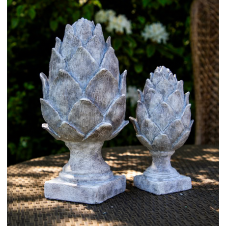Large Resin Artichoke Ornament Washed White - Home Deco London
