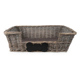 Small Dog Basket with Padded Bed and Personalised Chalk Board - Home Deco London