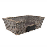 Small Dog Basket with Padded Bed and Personalised Chalk Board - Home Deco London