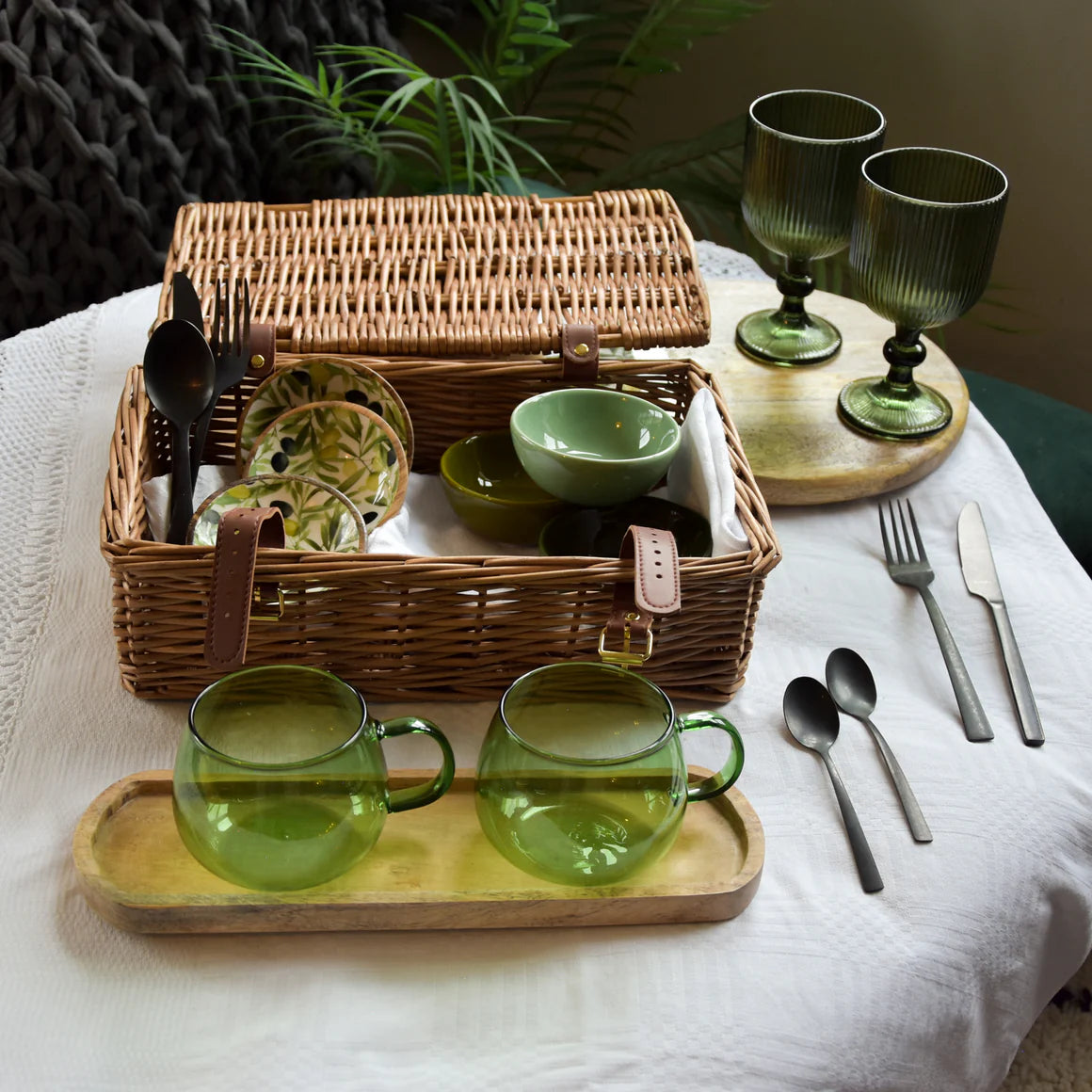 Small Luxury Hamper Full Wicker - Natural - showcasing the timeless appeal of natural wicker, perfect for gifting or home decor.
