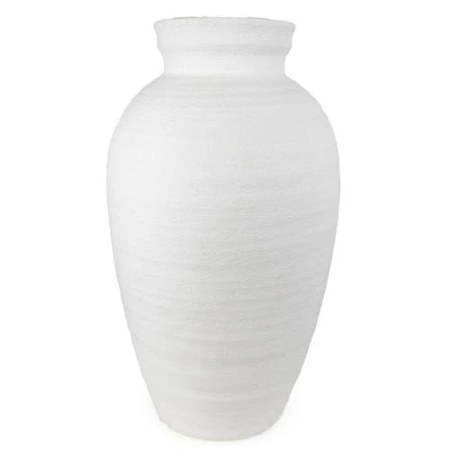 47cm Small Traditional Vase - Stylish white ceramic decorative vase featuring a rounded body and narrow neck, ideal for enhancing home interiors.