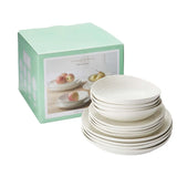 Sophie Conran 12 Piece White Porcelain Dinner Set with Signature Ripple Design