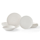 Sophie Conran 12 Piece White Porcelain Dinner Set with Signature Ripple Design
