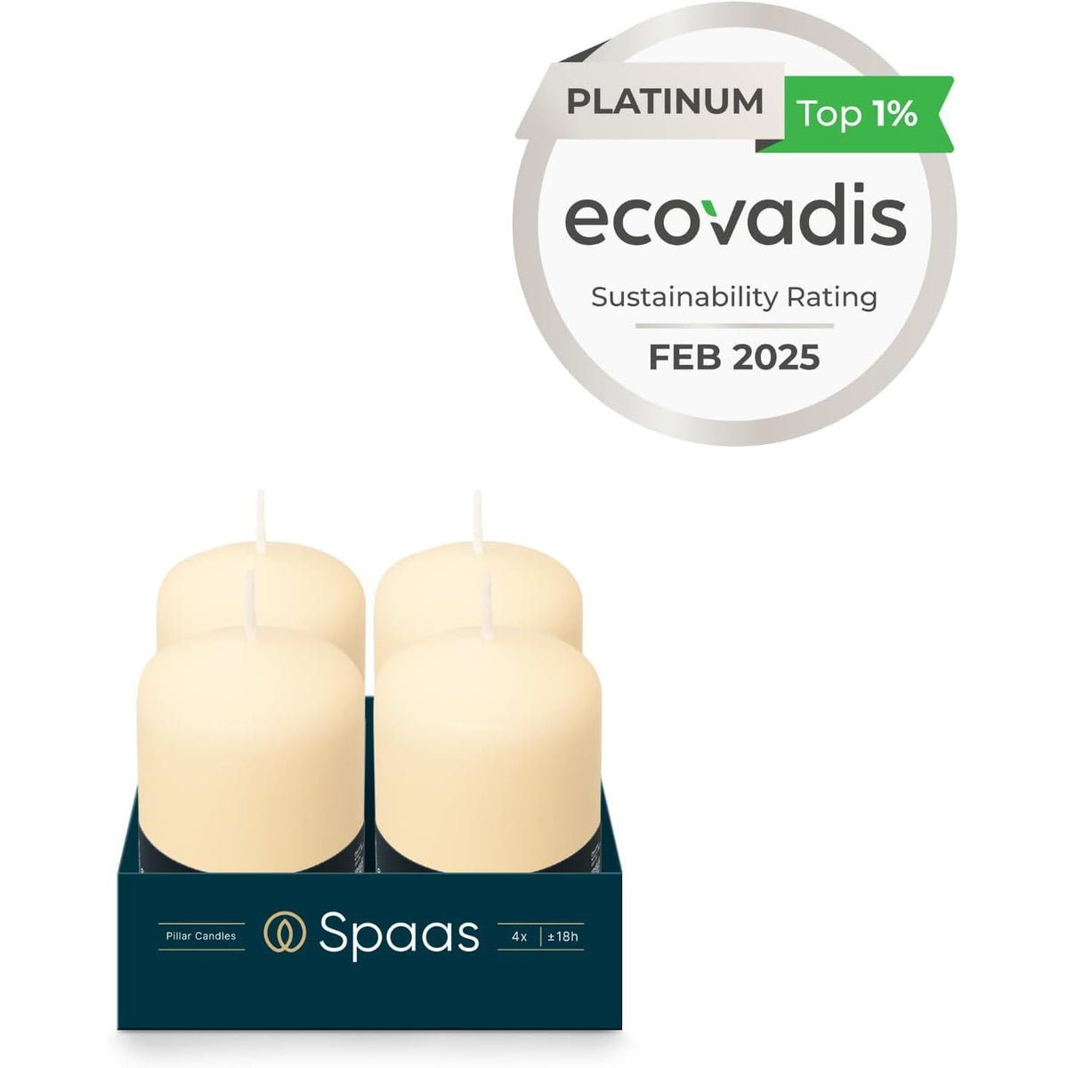 Close-up of Spaas Unscented Pillar Candle, showcasing its smooth finish and premium quality, the best ivory pillar candles for any decor.